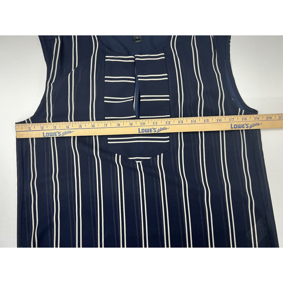 Womens J. Crew Tank Top Size 6 Blue with White Strips - Picture 9 of 12